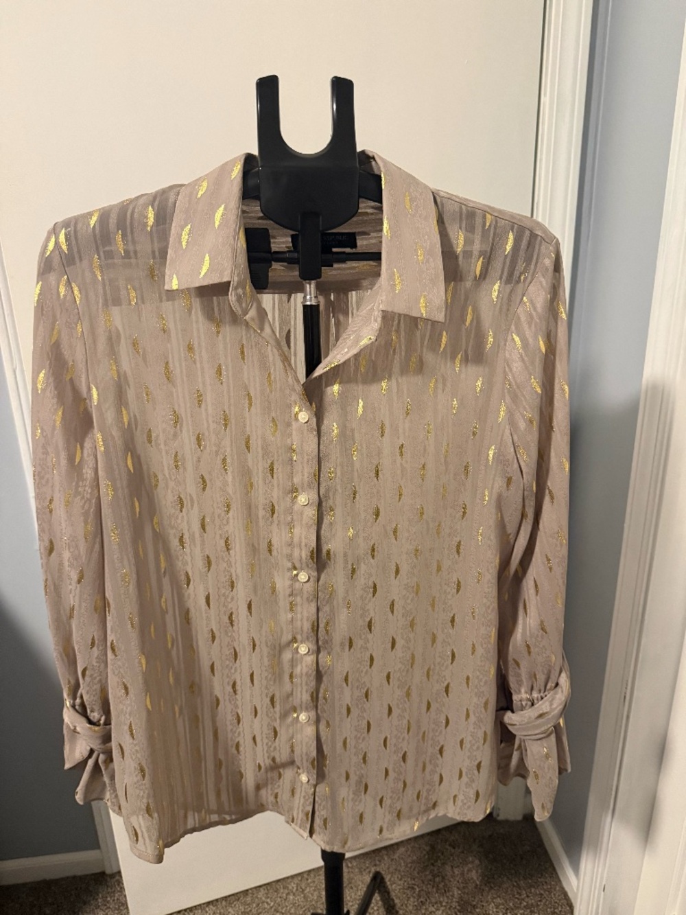 Banana Republic Dillon Gold-Foil Print Button-Down Shirt